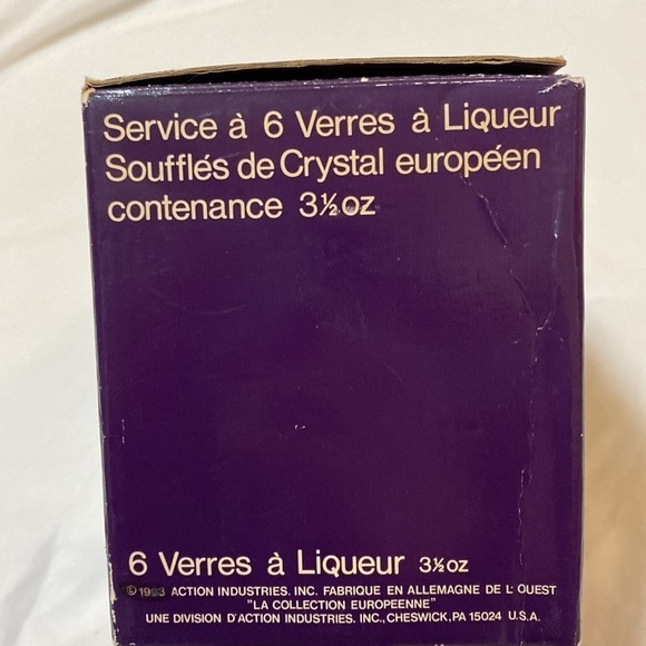 NIB Interlude European Blown Crystal 6 Cordial Glasses 3 1/2oz VINTAGE, Crystal - Picture 9 of 17